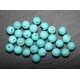 10 perles turquoise rondes veinée diametre  5/6mm