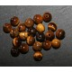 x10 perles de pierres semi precieuse  d 'oeil de tigre  6mm