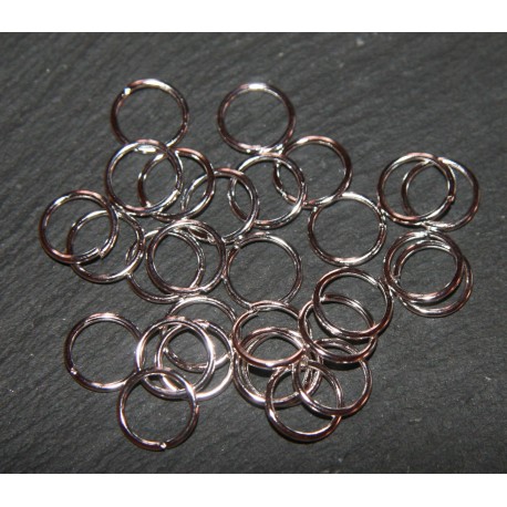 50 anneaux ouvert 10mm métal argenté clair epaisseur 0.8mm