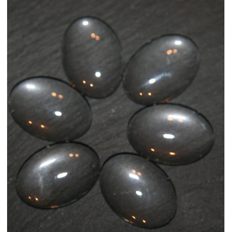 5 supports cabochon  en verre ovale légèrement bombés 18x24mm