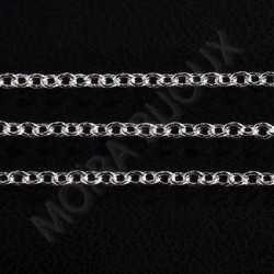 1 mètre  de chaine 027 laiton argenté vif  SOUDÉE maillon ovale  2x2mm