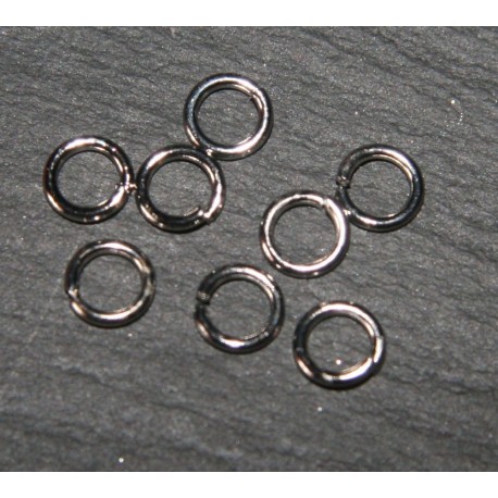 50 anneaux couleur platine ouvert  6mm- 1mm épaisseur