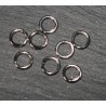 50 anneaux couleur platine ouvert  6mm- 1mm épaisseur