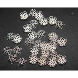 x20 calottes coupelles filigrane argenté 10mm