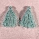 10 pompons breloque coton  vert d'eau  25x5mm