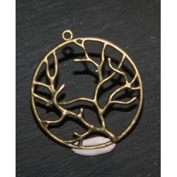 4 breloques pendentifs arbre de vie en bronze 40mm