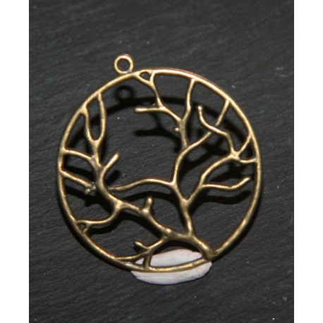 4 breloques pendentifs arbre de vie en bronze 40mm