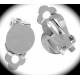 1 paire  boucle d'oreille  clip métal argenté plateau12mm
