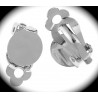 1 paire  boucle d'oreille  clip métal argenté plateau12mm