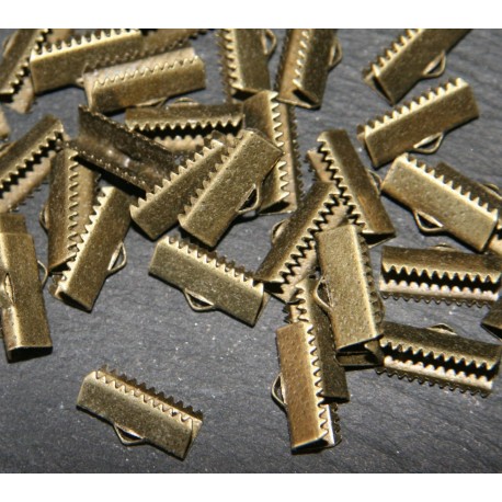 10 attaches ruban laiton couleur bronze 17x6mm