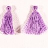 10 pompons breloque coton  lilas mauve   25x5mm