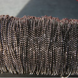 1metre  CH013Y de chaine bille gris anthracite/noir facettée 1/1.5mm