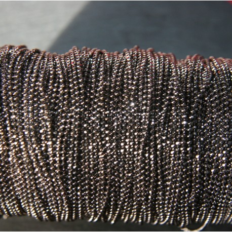 1metre  CH013Y de chaine bille gris anthracite/noir facettée 1/1.5mm
