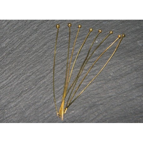x50 clous tete boule métal doré 60mm
