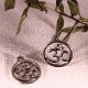 10 breloques médaillons "ohm" argente hindous 21x18mm