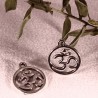 10 breloques médaillons "ohm" argente hindous 21x18mm