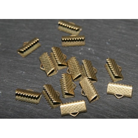 10 attaches ruban laiton couleur bronze 13x5mm