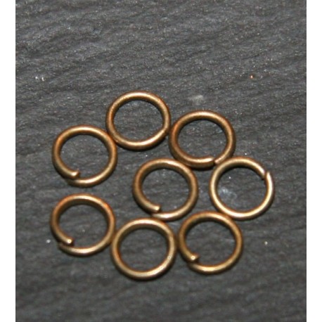 50 anneaux de jonction  ouvert  laiton couleur bronze 8mm epaisseur 0.7mm