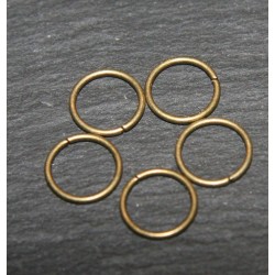 50 anneaux de jonction  ouvert  laiton couleur bronze 8mm epaisseur  0.8mm