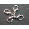 10 fermoirs mousqueton laiton argenté clair diamètre  14/15mm