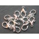 10 fermoirs mousqueton laiton argenté clair diamètre  14/15mm