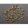 10 fermoirs mousqueton zinc  couleur bronze  9/10mm