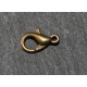 10 fermoirs mousqueton zinc  couleur bronze  9/10mm