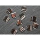 20 attaches ruban métal argenté 6x8mm