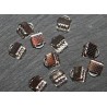 20 attaches ruban métal argenté 6x8mm