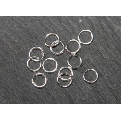 50 anneaux ouvert métal argenté silver clair  5mm epaisseur 0.7mm