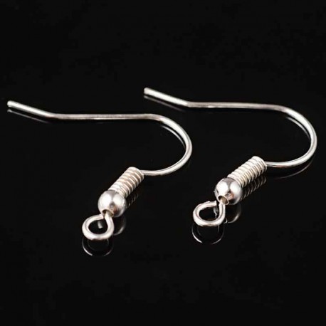 20 attaches crochet ou  attache indienne  laiton argent clair 15mm