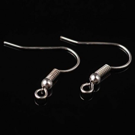 20  Attaches boucle d'oreille  indienne  argenté platine 15mm