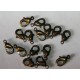 10 fermoirs mousqueton bronze  14mm