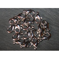 10 fermoirs mousqueton platinium 8/9mm