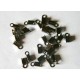 20 attaches lacets embouts métal noir couleur gun métal  9x4 mm