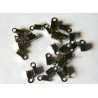 20 attaches lacets embouts métal noir couleur gun métal  9x4 mm