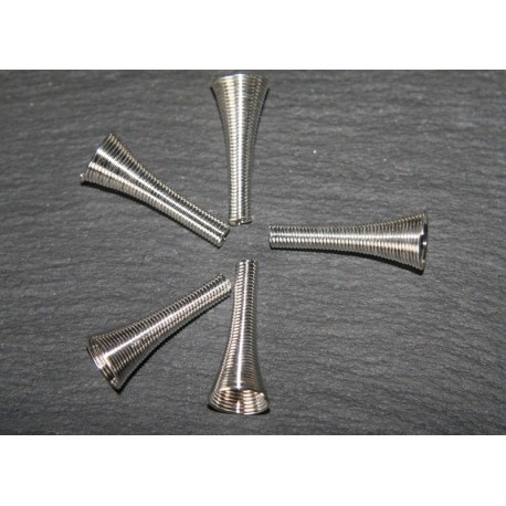 10 cones coupelles  trompettes 10x25mm métal argenté