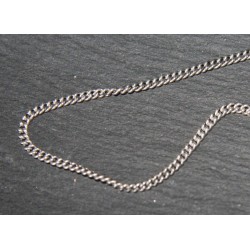 1M chaine métal argenté platine maillon plat 1mm