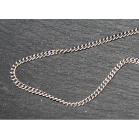1M chaine métal argenté platine maillon plat 1mm