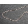 1M chaine métal argenté platine maillon plat 1mm