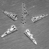10 calottes coupelles métal argenté clair ciselée  dentelle 23x10mm