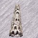 10 calottes coupelles métal argenté clair ciselée  dentelle 23x10mm