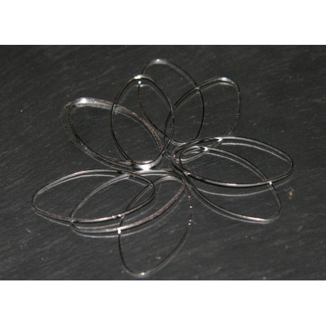 10 anneaux ovale fermés laiton argenté 40x20mm