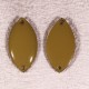 2 sequins émaillés ovale moutarde  connecteur laiton 18x10mm
