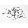10 supports boucle d'oreille crochet  acier 316L   20x19.5mm