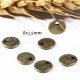 10 breloques sequins rond bronze plates lisse 8 x1,5mm