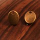 20 breloques sequins  ovale bronze plates   10x8mm