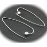 1paire  boucles d'oreilles crochet en laiton finition perle boule platine  39x15mm