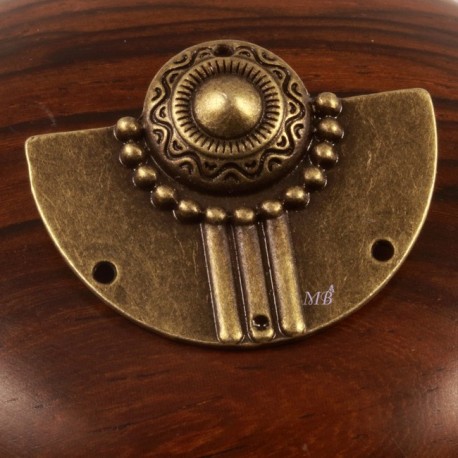 2 connecteurs demi -lune pendentifs bronze esprit ethnique   37x30mm