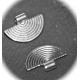 4 connecteurs demi lune intercalaires  argentés 25x17mm